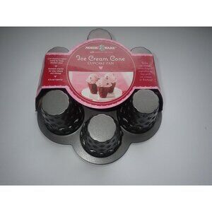 Nordic Ware Ice Cream Cone Cupcake Pan 4-Cup Capacity Nonstick Aluminum Bakeware